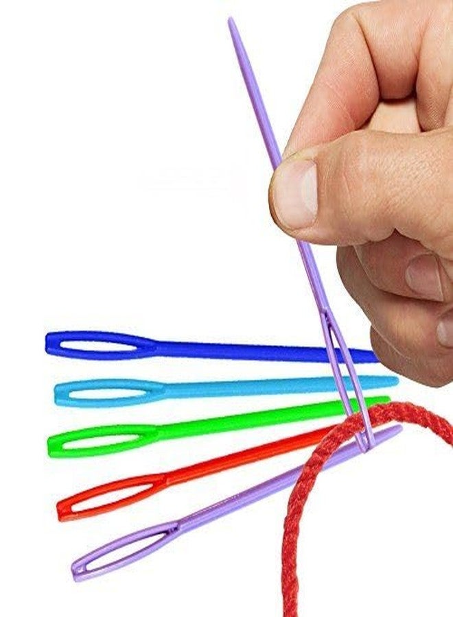 GEMSY إبر بلاستيكية كبيرة من جيمسي - عبوة من 8 إبر، إبر حياكة وغزل للتعلم، ربط آمن للأطفال - Image 1